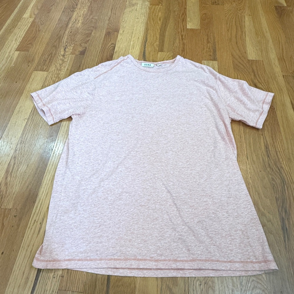 ROWM Mens Large Peach Salmon Heather Short Sleeve Crew Neck T-Shirt